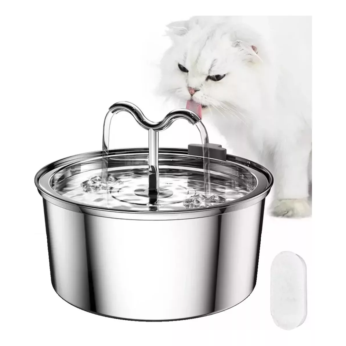 Fuente Para Gatos Y Bebedero Perro Acero Inoxidable 3.2l