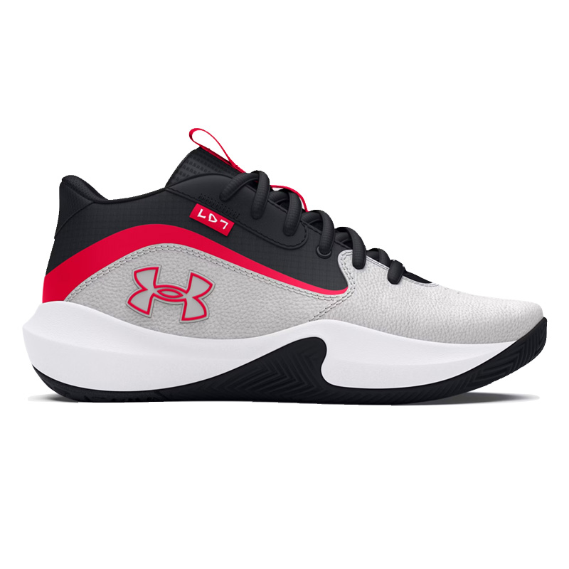 Tenis Under Armour Ua Lockdown 7 Basquetbol Hombre Gris Negro Rojo