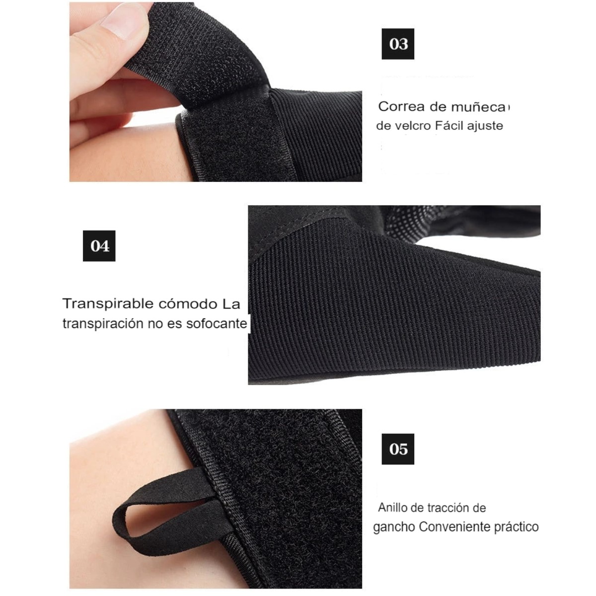 GUANTES SIN DEDOS TACTICOS NEGRO MOTO DEPORTE AUTO MILITAR TELA EXTREMO PROTECCION GOTCHA CARRERAS