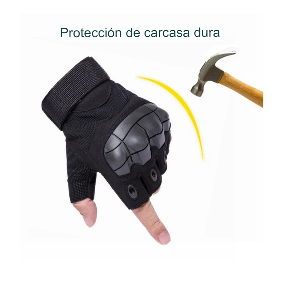 GUANTES SIN DEDOS TACTICOS NEGRO MOTO DEPORTE AUTO MILITAR TELA EXTREMO PROTECCION GOTCHA CARRERAS
