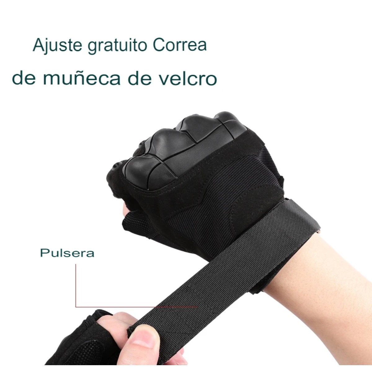 GUANTES SIN DEDOS TACTICOS NEGRO MOTO DEPORTE AUTO MILITAR TELA EXTREMO PROTECCION GOTCHA CARRERAS