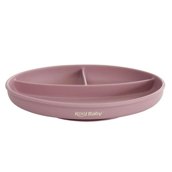 Plato con divisiones de Silicona Kool Baby Mauve