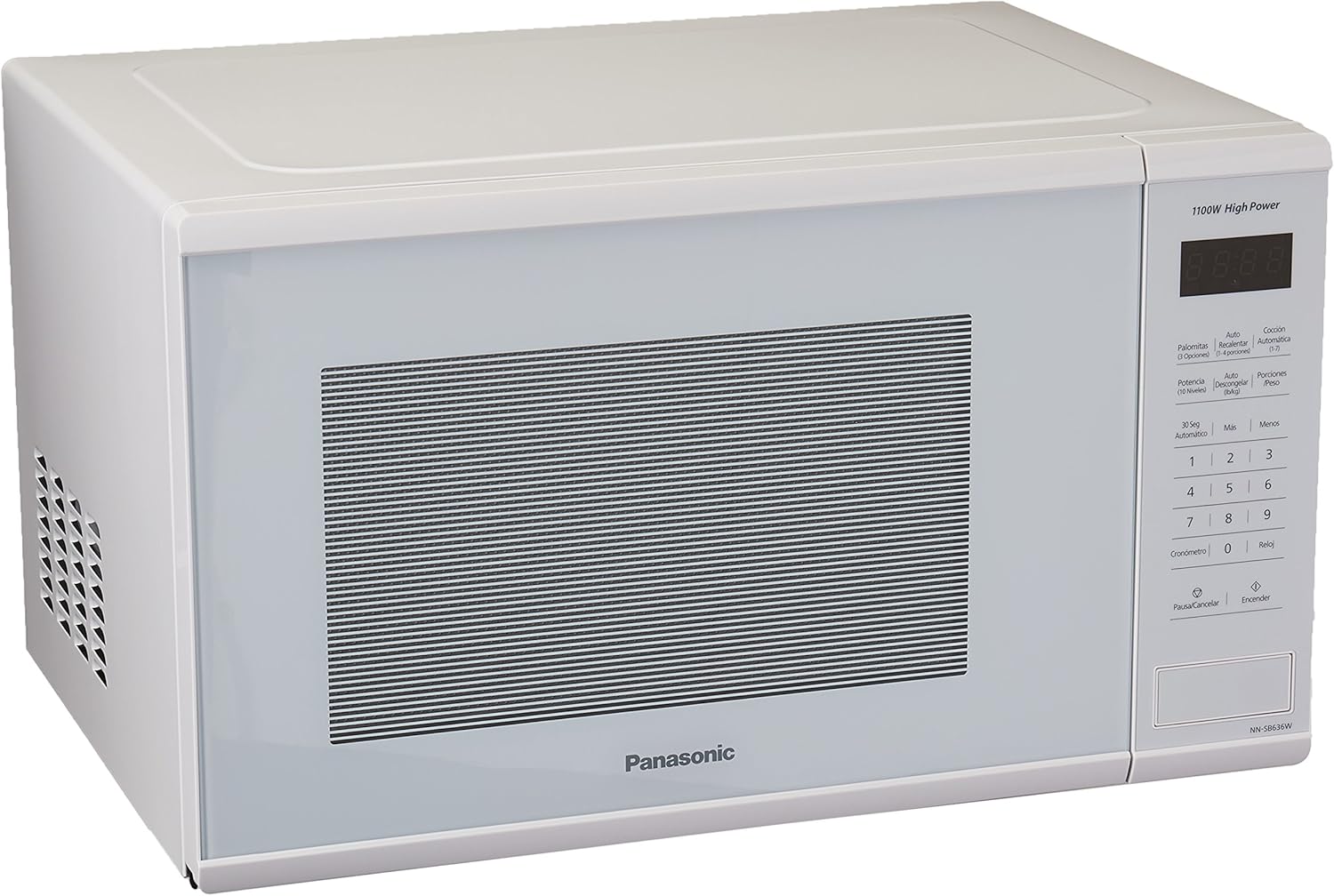 Microondas Panasonic Modelo NN-SB636WRUH con capacidad de 1.3 pies cúbicos con 7 Menús Preestablecidos y función de descongelamiento, Blanco