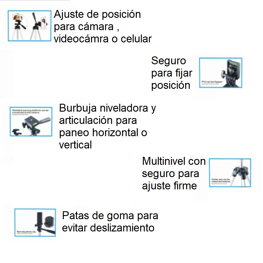 Tripie - Trípode Para Cámaras, Videocámaras y/o Celulares.