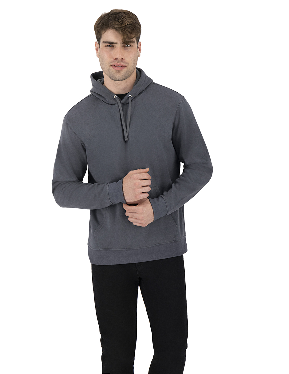 SUDADERA BÁSICA CON CAPUCHA GRIS CARBON CHICA INDICUM HOMBRE