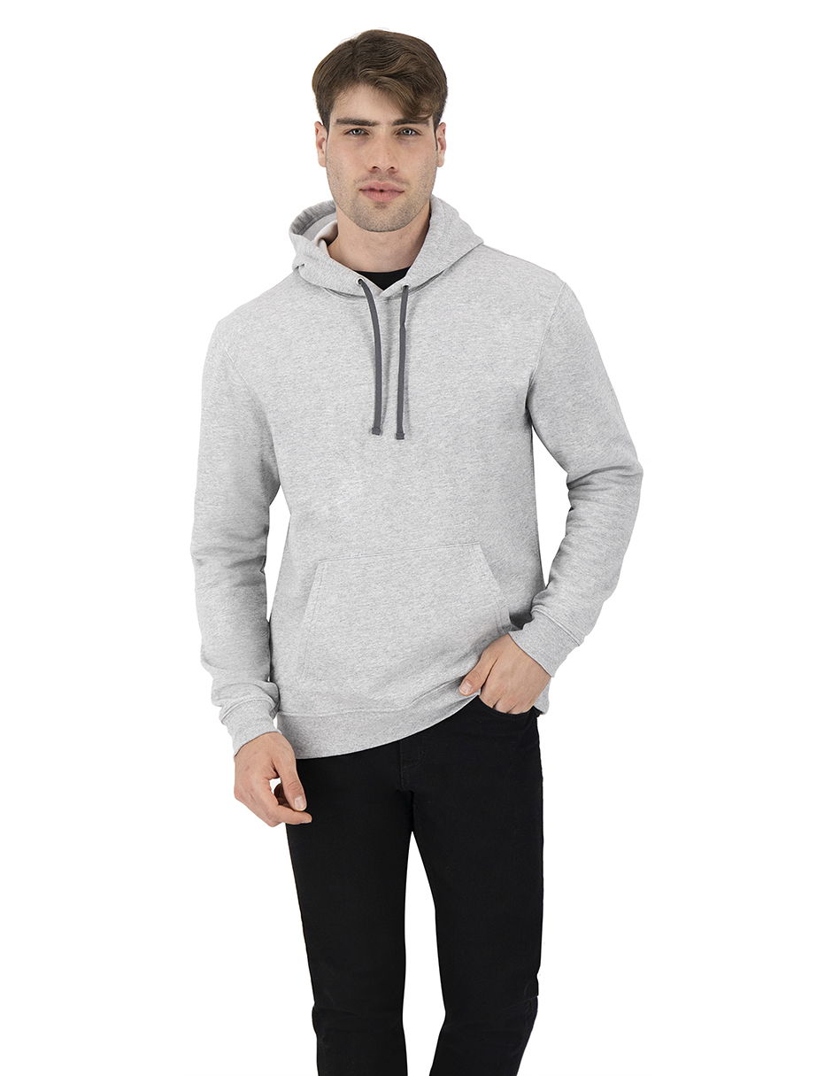 SUDADERA BÁSICA CON CAPUCHA GRIS JASPE EXTRA GRANDE INDICUM HOMBRE