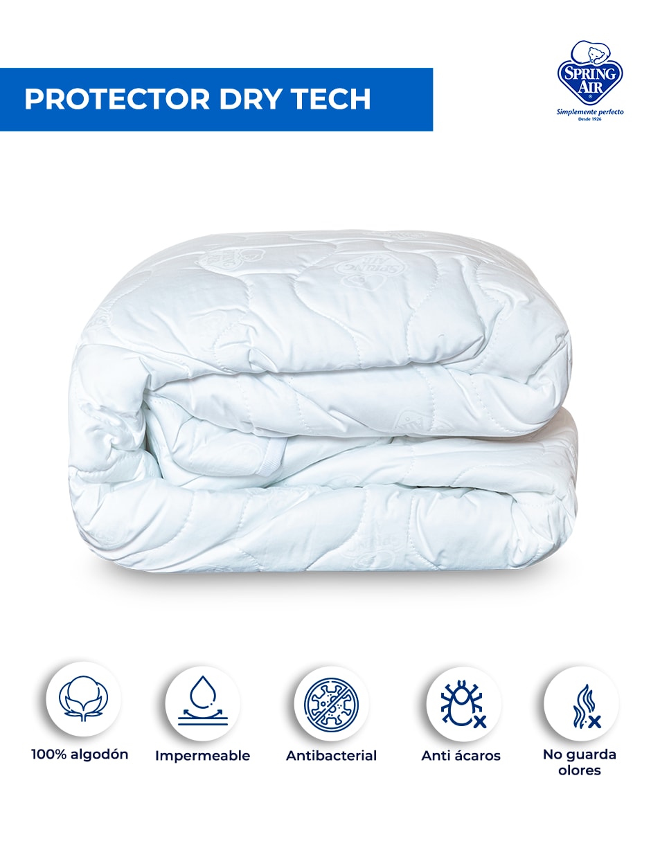 Protector Acolchado Spring Air DryTech Impermeable Queen Size