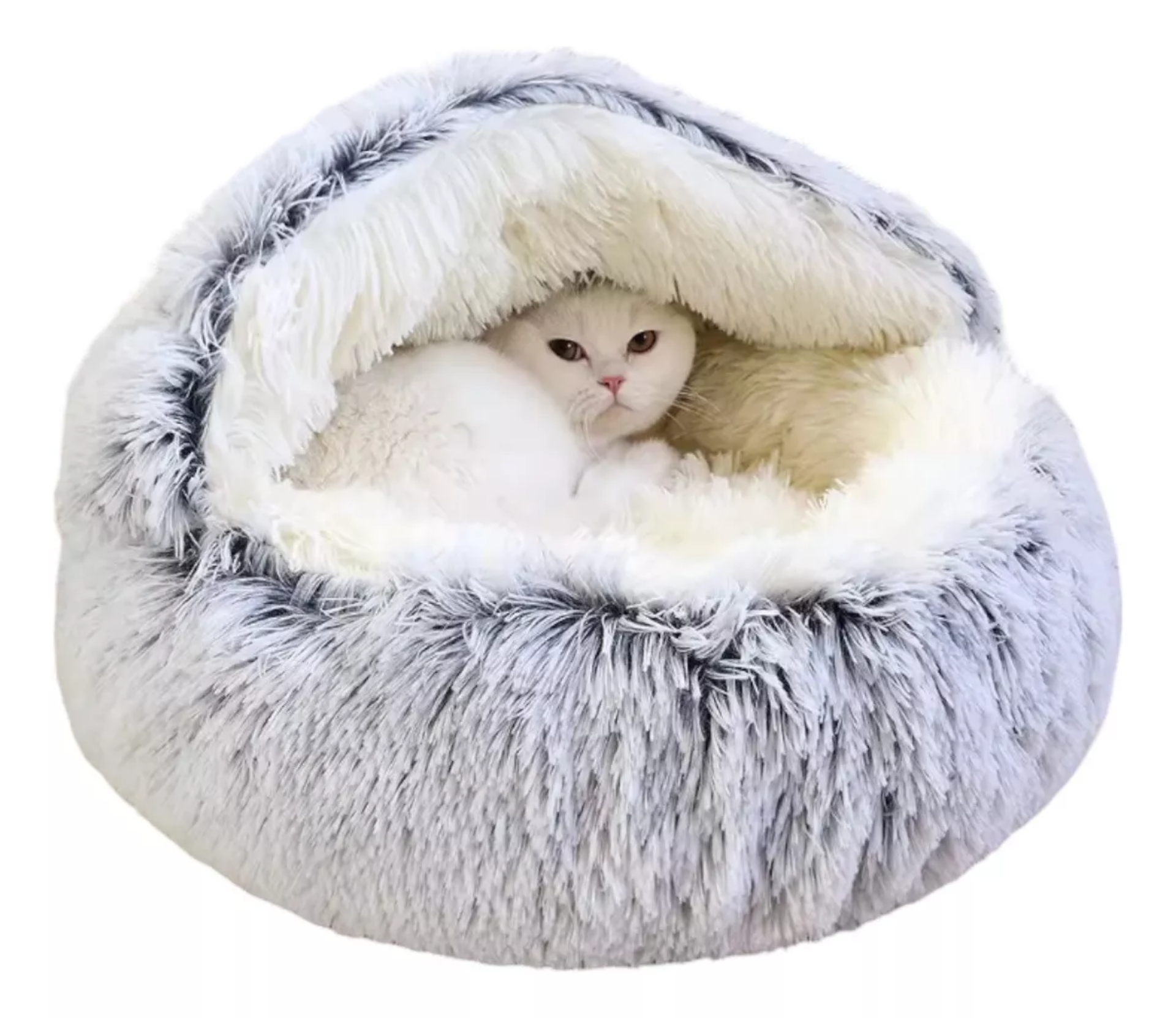 Cama Casa Gato Perro Cachorro Mascota Cojin Suave Acolchada Color Gris Diseño Felpa