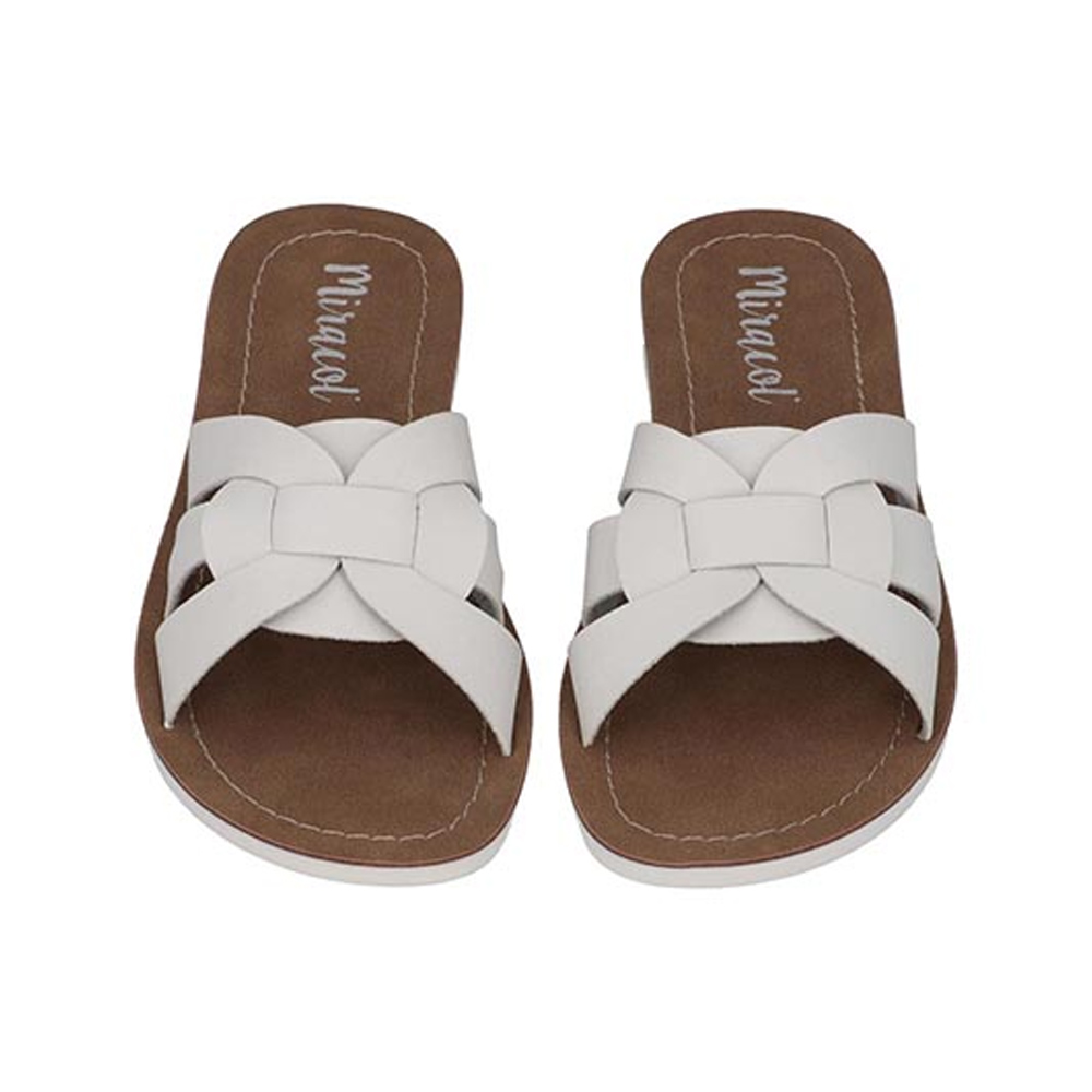 Sandalias Miracol By Mama Lola 10309 Mujer Huaraches De Piso Color Blanco Tallas 22 a 27 