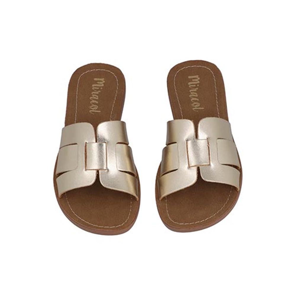 Sandalias Miracol By Mama Lola 10402 Mujer Huaraches De Piso Color Oro Ingles Tallas 22 a 27 Dama 