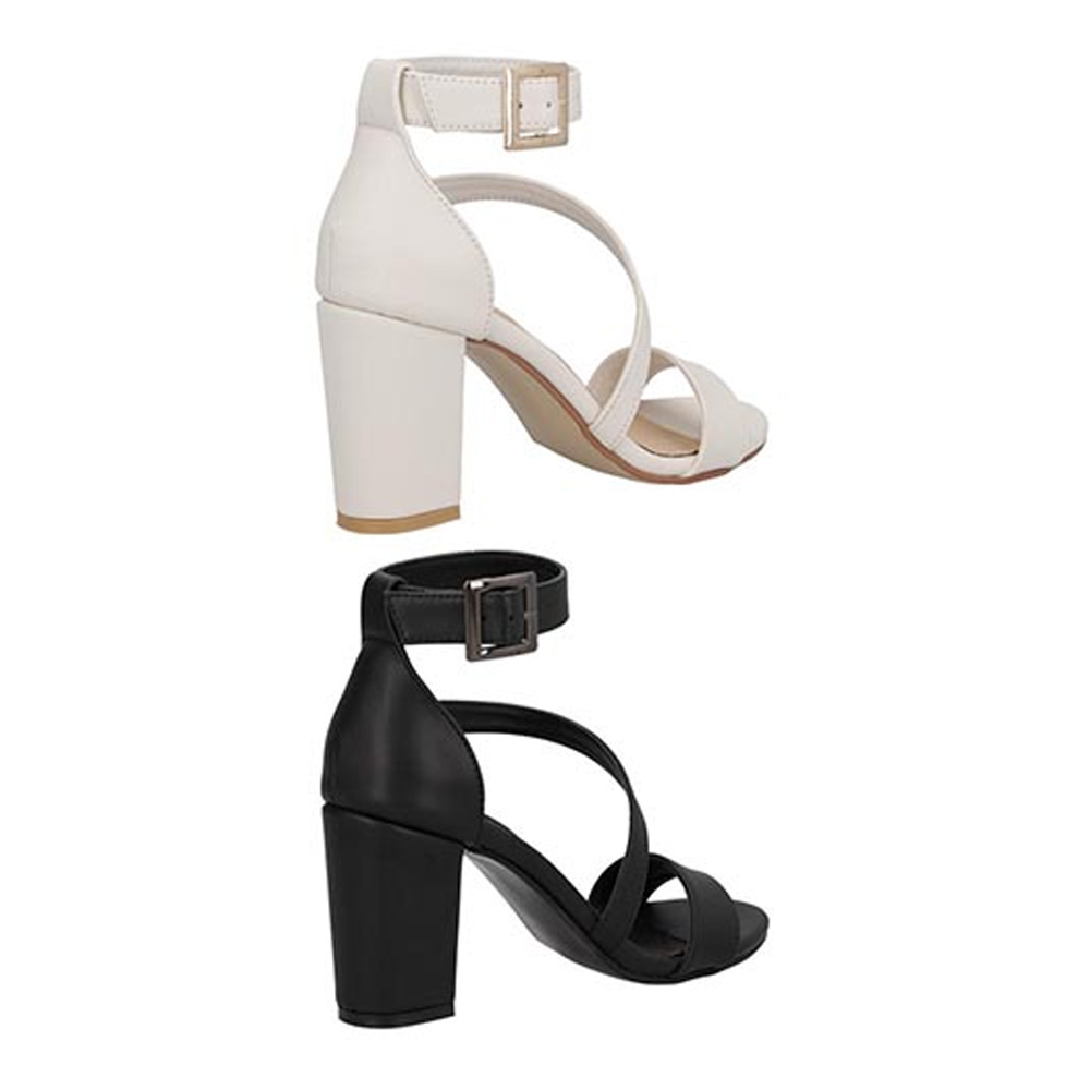 Zapatillas Duo Mama Lola 969 Para Mujer 2 Pack Tacon Ancho Sandalias de Tacon Color Latte/Negro Talla 23 a 26 Par