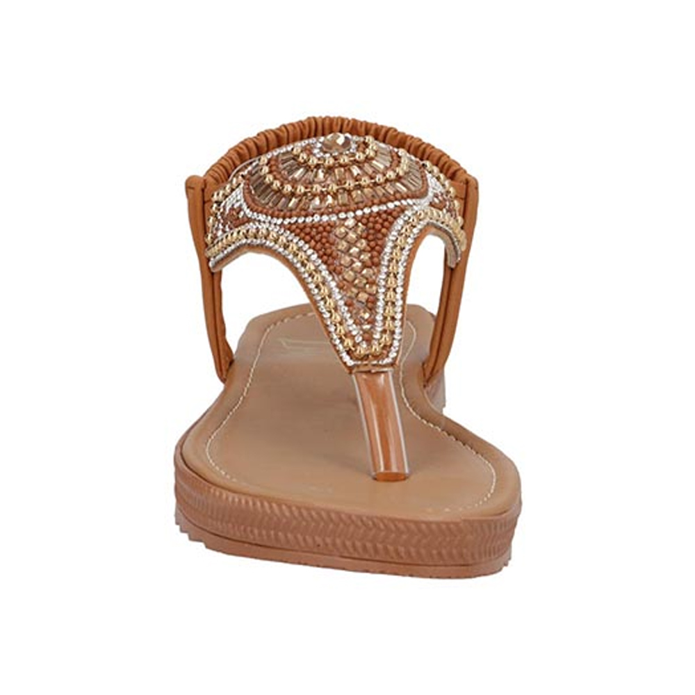 Sandalia Mama Lola 9797 Mujer Huaraches Piso Ajuste Elastico Color Camel Talla 22 a 26 