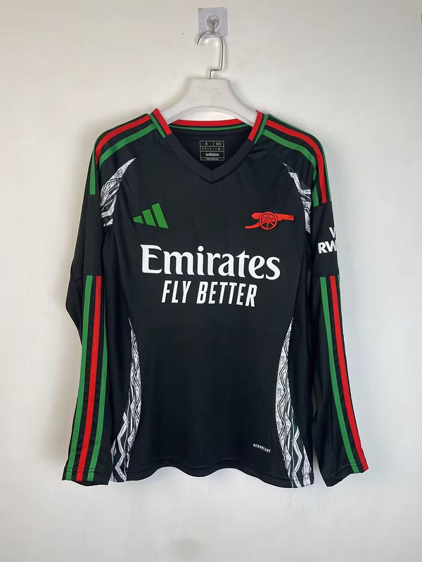 Nuevo! Jersey Arsenal Gunners 2024/2025 Visita Negra Manga Larga