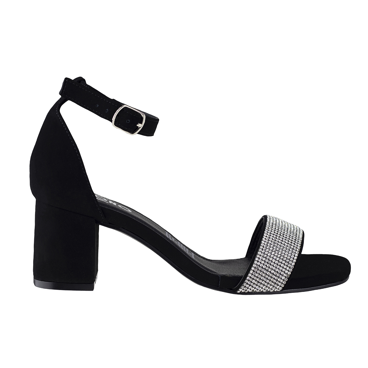 Sandalia Negra Mujer Capa De Ozono Con Tacón 642202 Moderna