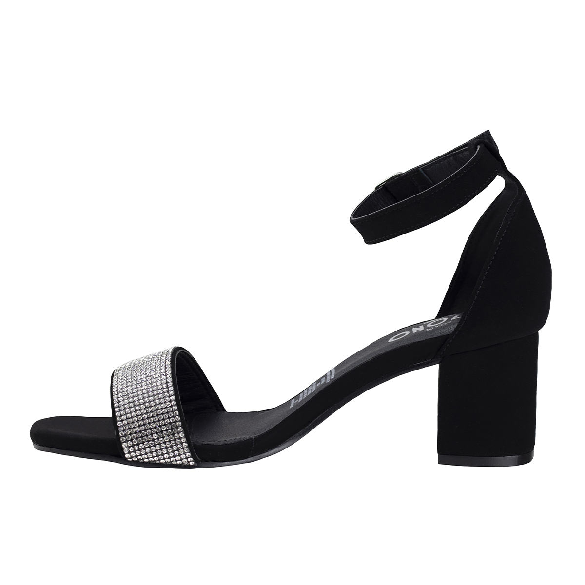 Sandalia Negra Mujer Capa De Ozono Con Tacón 642202 Moderna