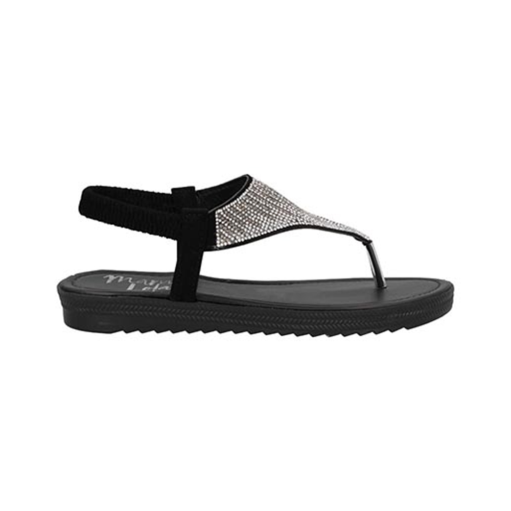 Sandalias Mama Lola 995 Mujer Huaraches Piso Ajuste Elastico Color Negro Talla 22 a 26 