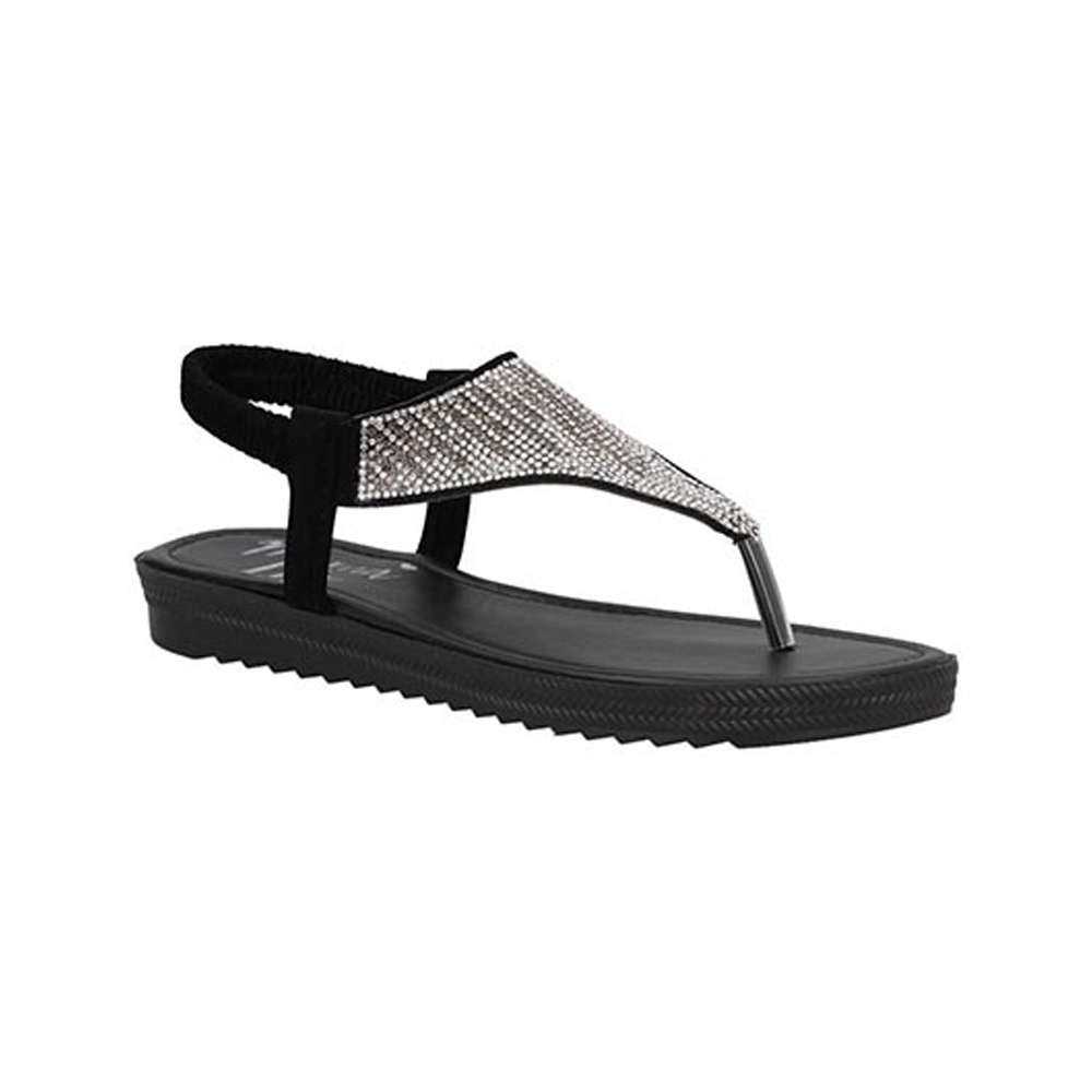 Sandalias Mama Lola 995 Mujer Huaraches Piso Ajuste Elastico Color Negro Talla 22 a 26 