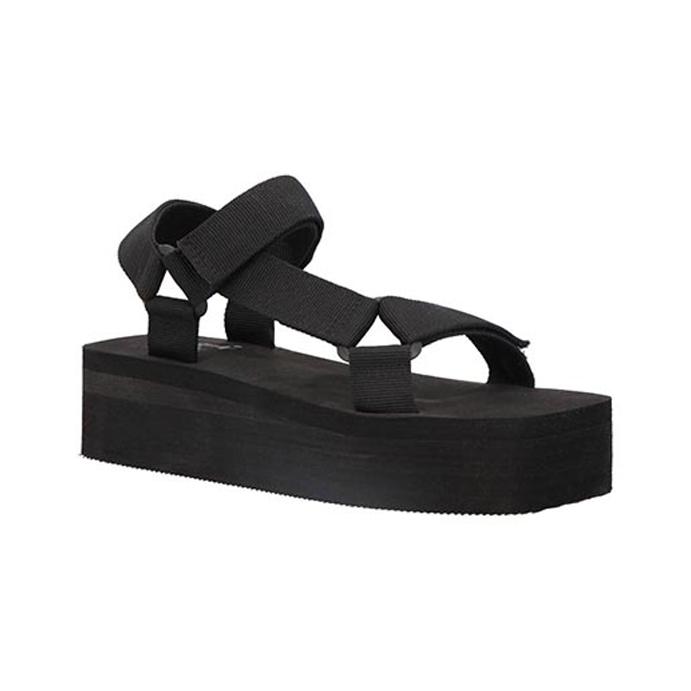 Sandalias Mama Lola K0006 Mujer Huaraches De Piso En Textil Color Negro Talla 23 a 27 