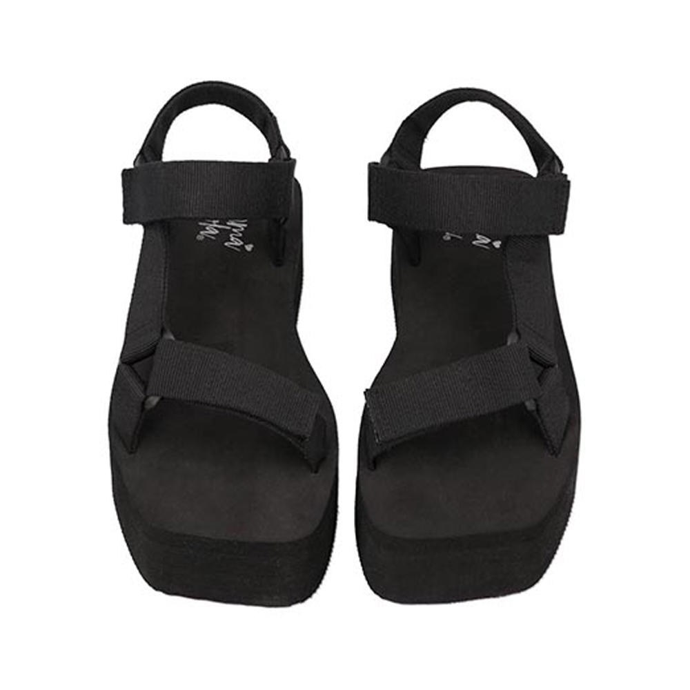 Sandalias Mama Lola K0006 Mujer Huaraches De Piso En Textil Color Negro Talla 23 a 27 