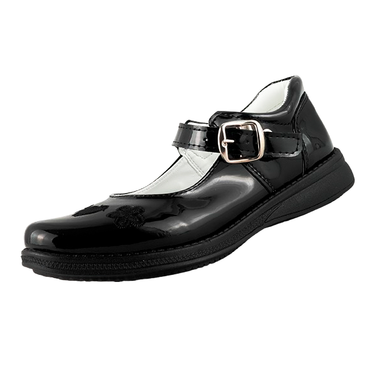 Zapato Niña Escolar Arco Soporte Flats Negro 12-395-CN