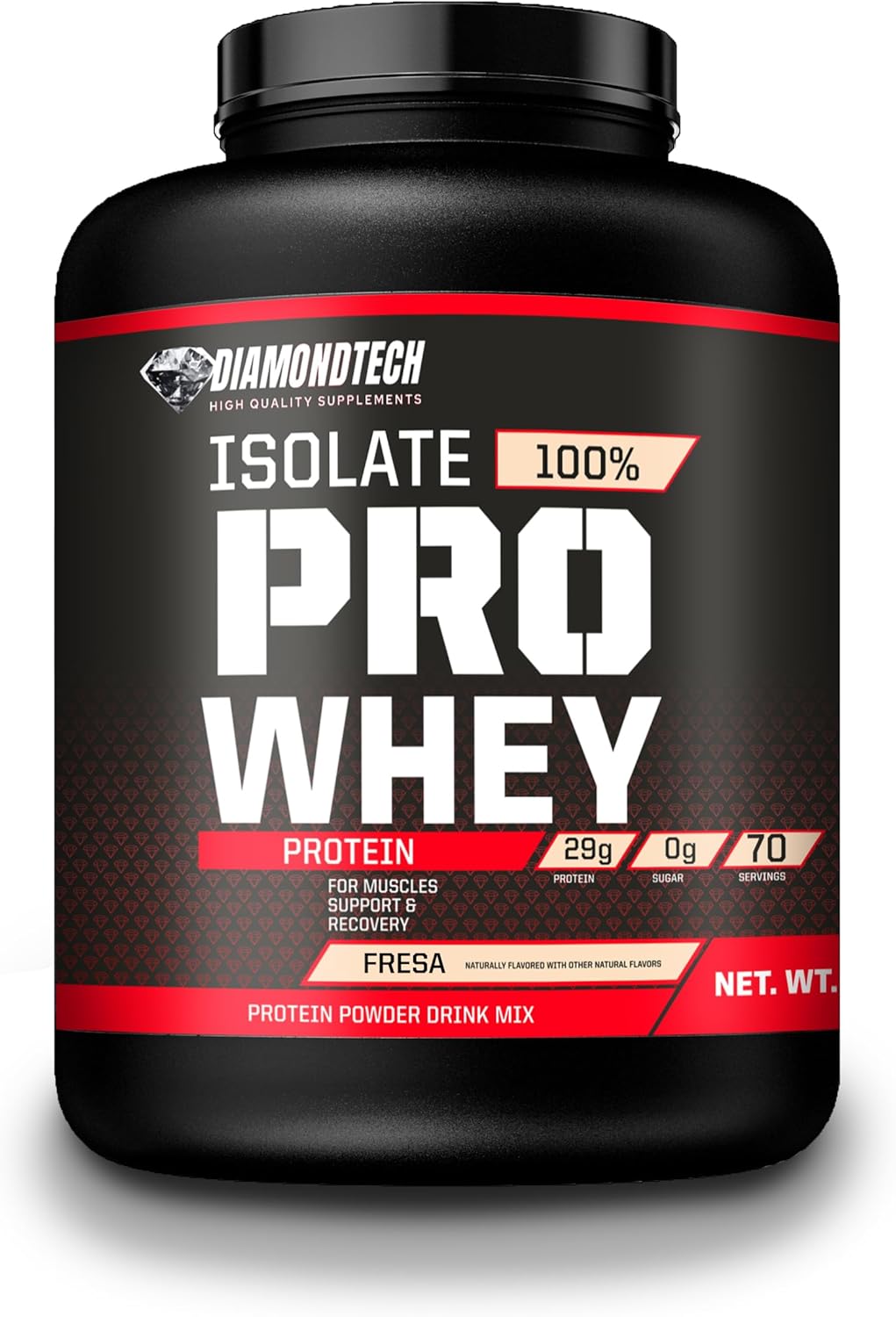 Proteína Pro Whey Isolate 5lbs (2.27kg) 70 servicios Diamondtech FRESA