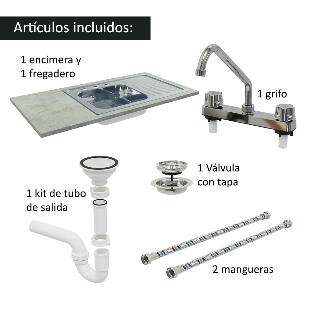 Cocina Integral Modular Luna Madesa 240cm con Acessorios MC.