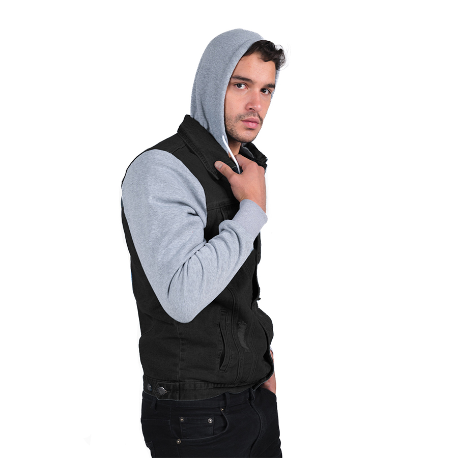 Chamarra de Mezclilla con Gorro Hombre sudadera