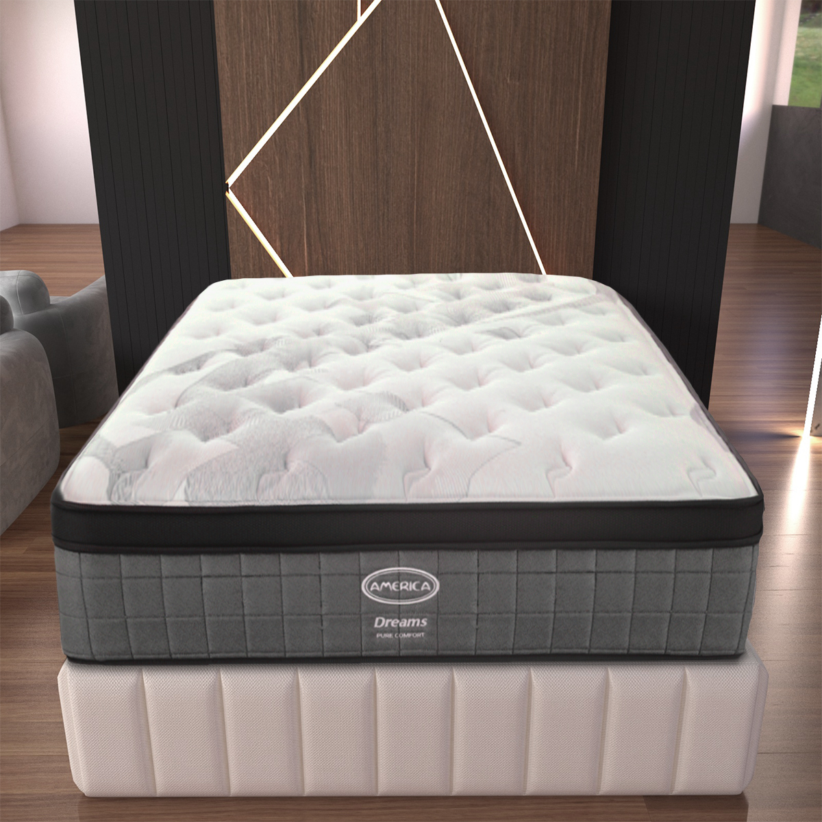 Colchon Individual America Dreams Colchoneta Extra Confort Descanso Premium
