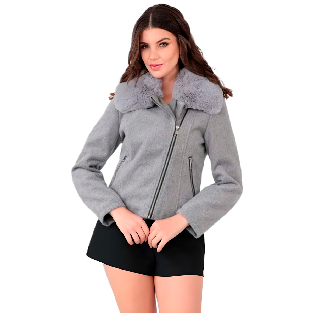 Abrigo Sueteres De Peluche Para Mujer Chaqueta Negra Con Peluche