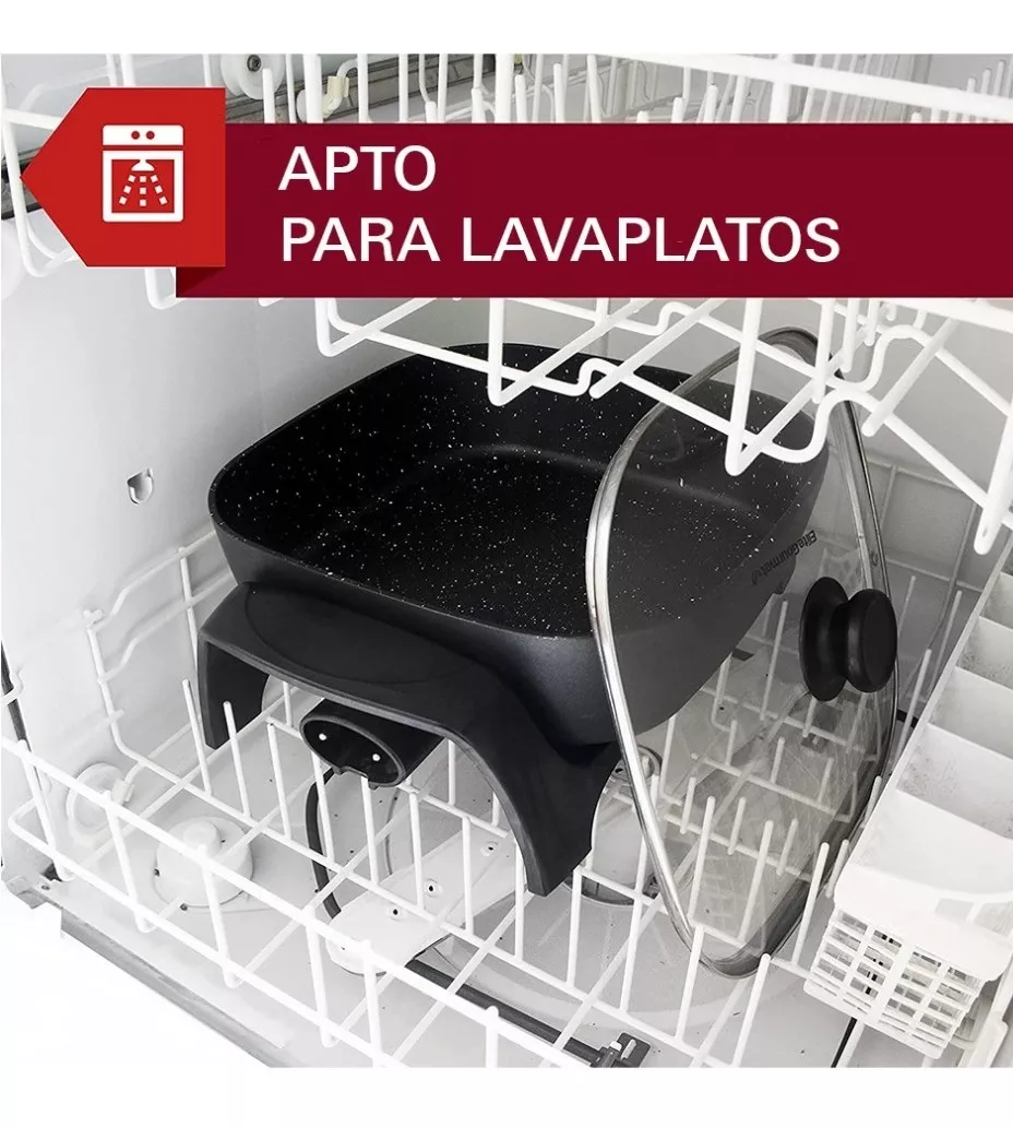 Sartén Eléctrica Con Tapa De Vidrio Elite 10lt Antiadherente.