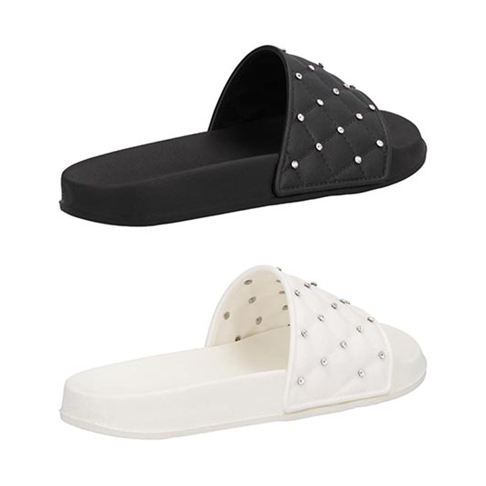 Sandalias 2 Pack HR B6724  Dama Metedera Sandalia Piso 2 par Color Blanco/Negro Talla 23 a 26