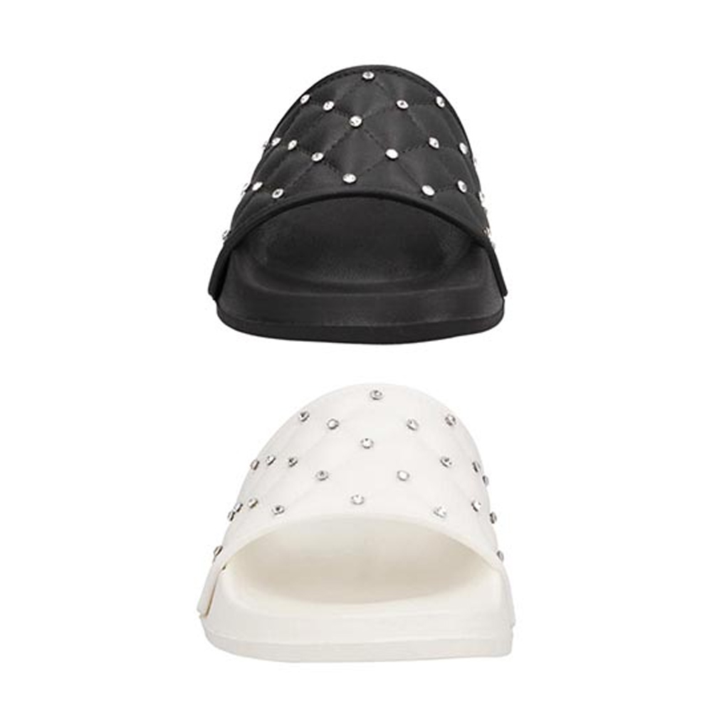 Sandalias 2 Pack HR B6724  Dama Metedera Sandalia Piso 2 par Color Blanco/Negro Talla 23 a 26