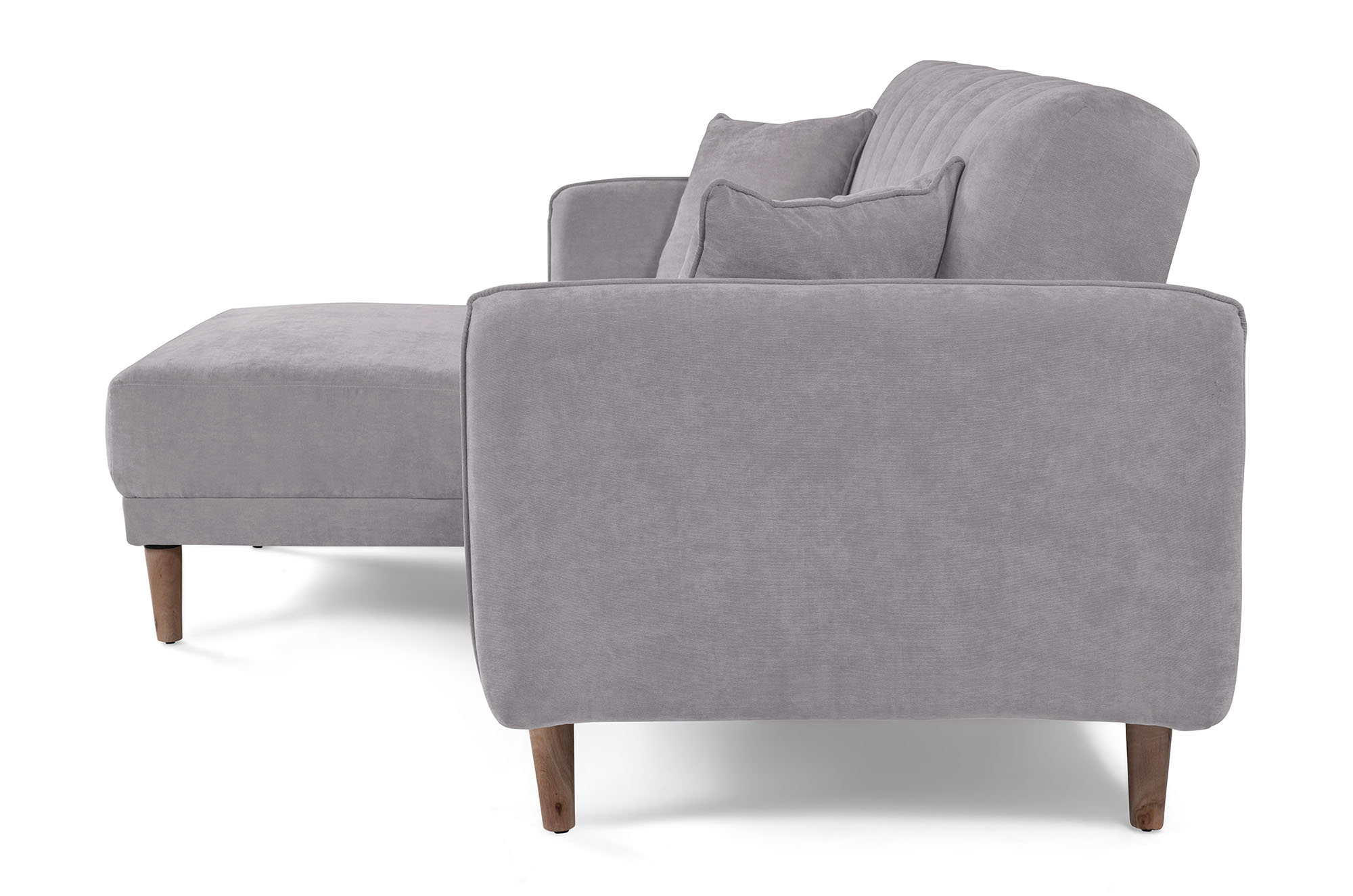 Sala Modular Avocata Gris Claro Makora Essentials de velvet reversible
