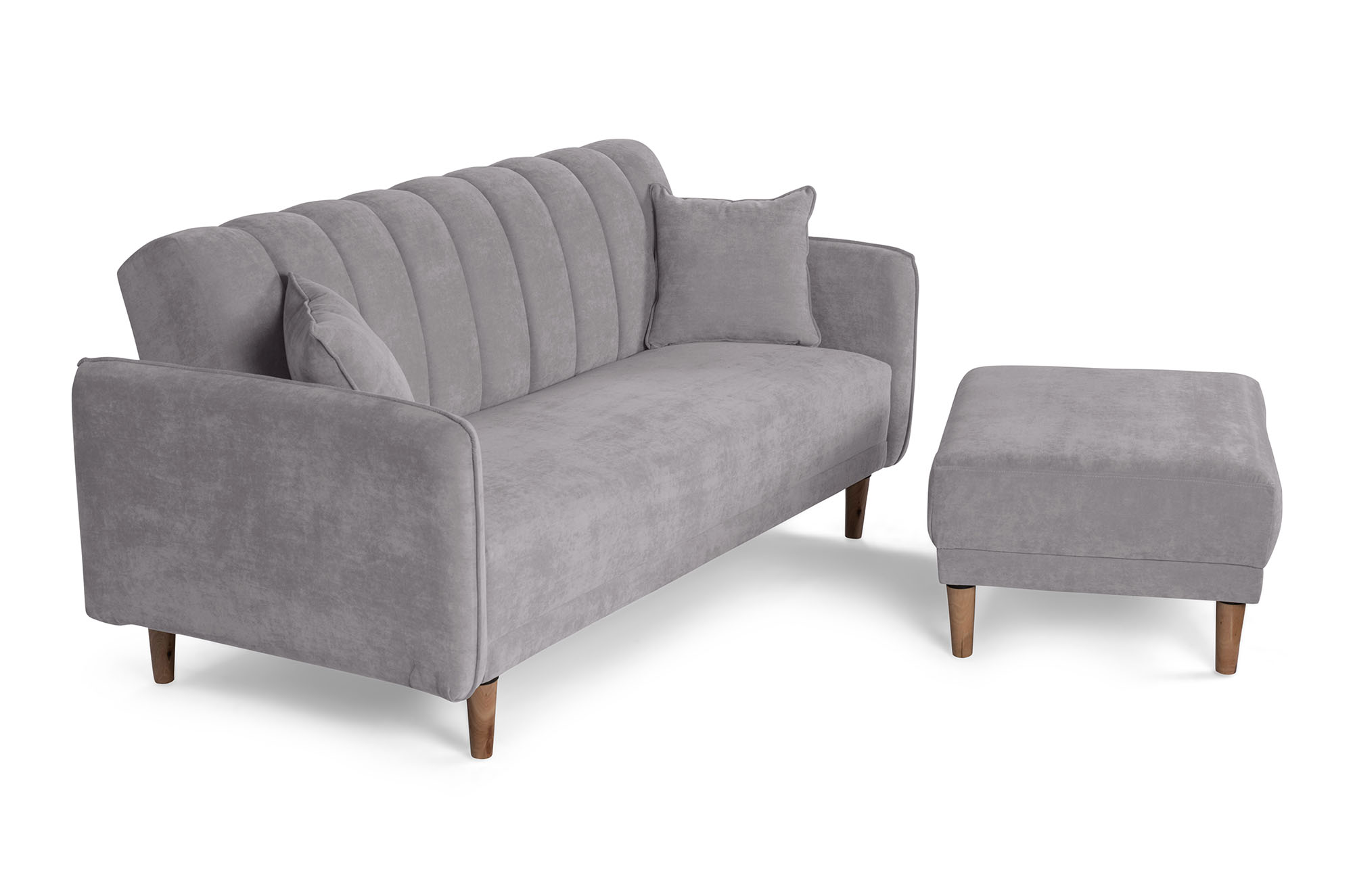 Sala Modular Avocata Gris Claro Makora Essentials de velvet reversible