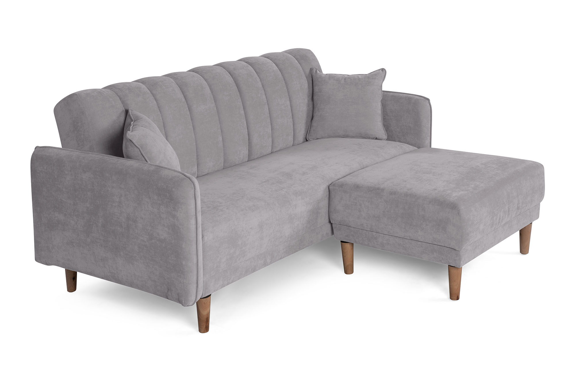 Sala Modular Avocata Gris Claro Makora Essentials de velvet reversible