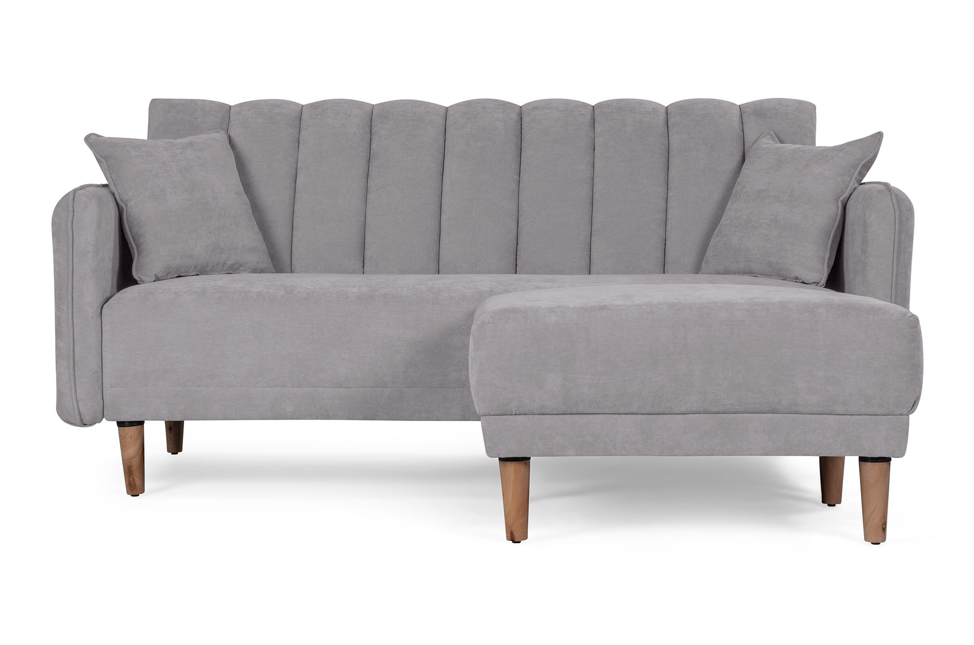 Sala Modular Avocata Gris Claro Makora Essentials de velvet reversible