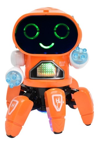 Juguete Robot Bailarín Con Luces Y Sonido NARANJA