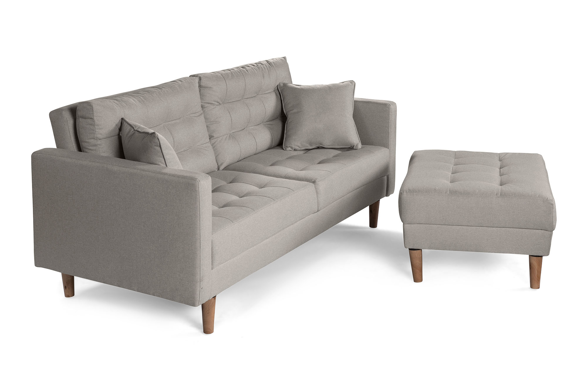 Sala Modular Jerome Gris Claro Makora Essentials de lino Reversible