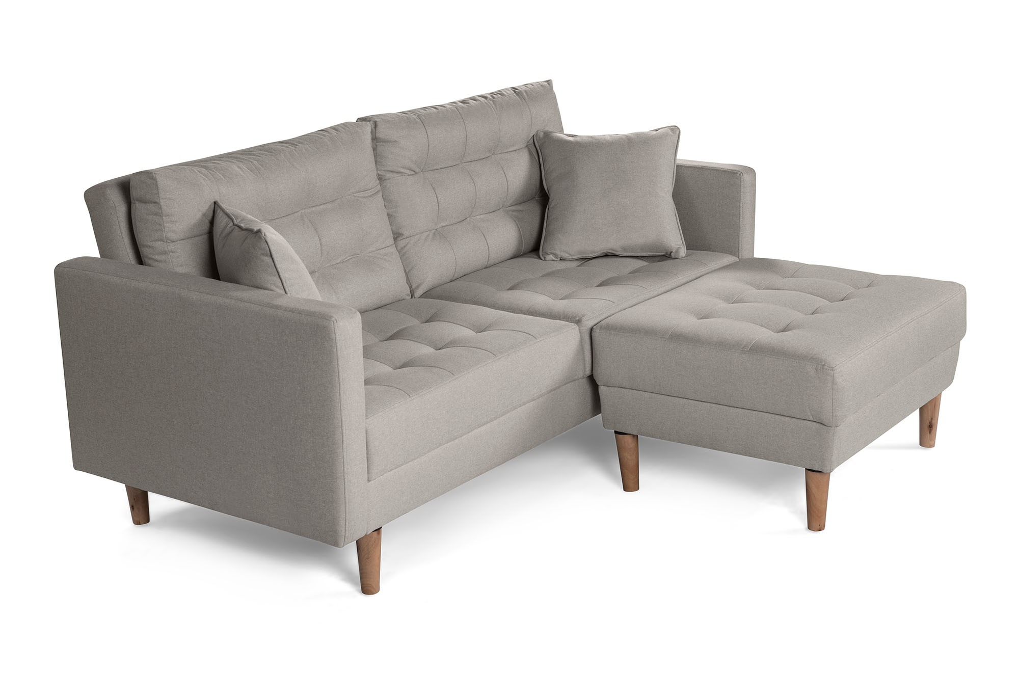 Sala Modular Jerome Gris Claro Makora Essentials de lino Reversible