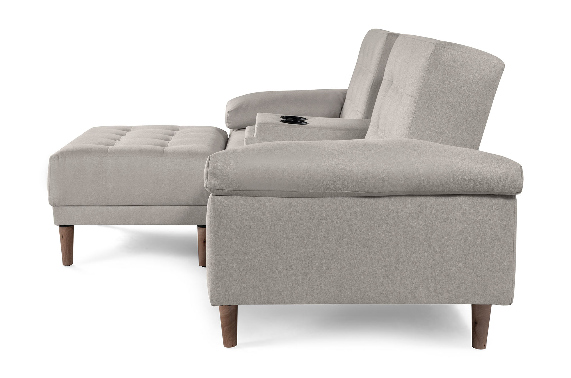 Sala Modular Praia Gris Claro Makora Essentials de lino reversible