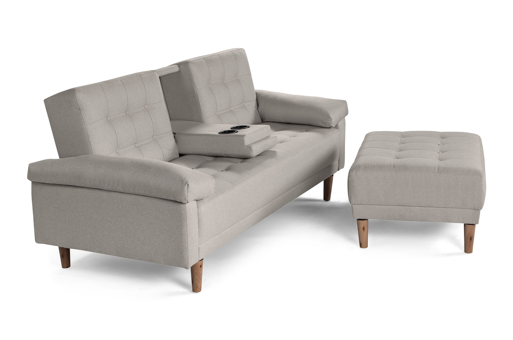 Sala Modular Praia Gris Claro Makora Essentials de lino reversible