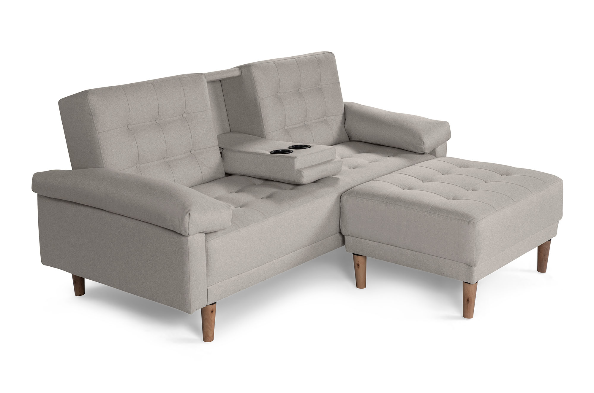 Sala Modular Praia Gris Claro Makora Essentials de lino reversible