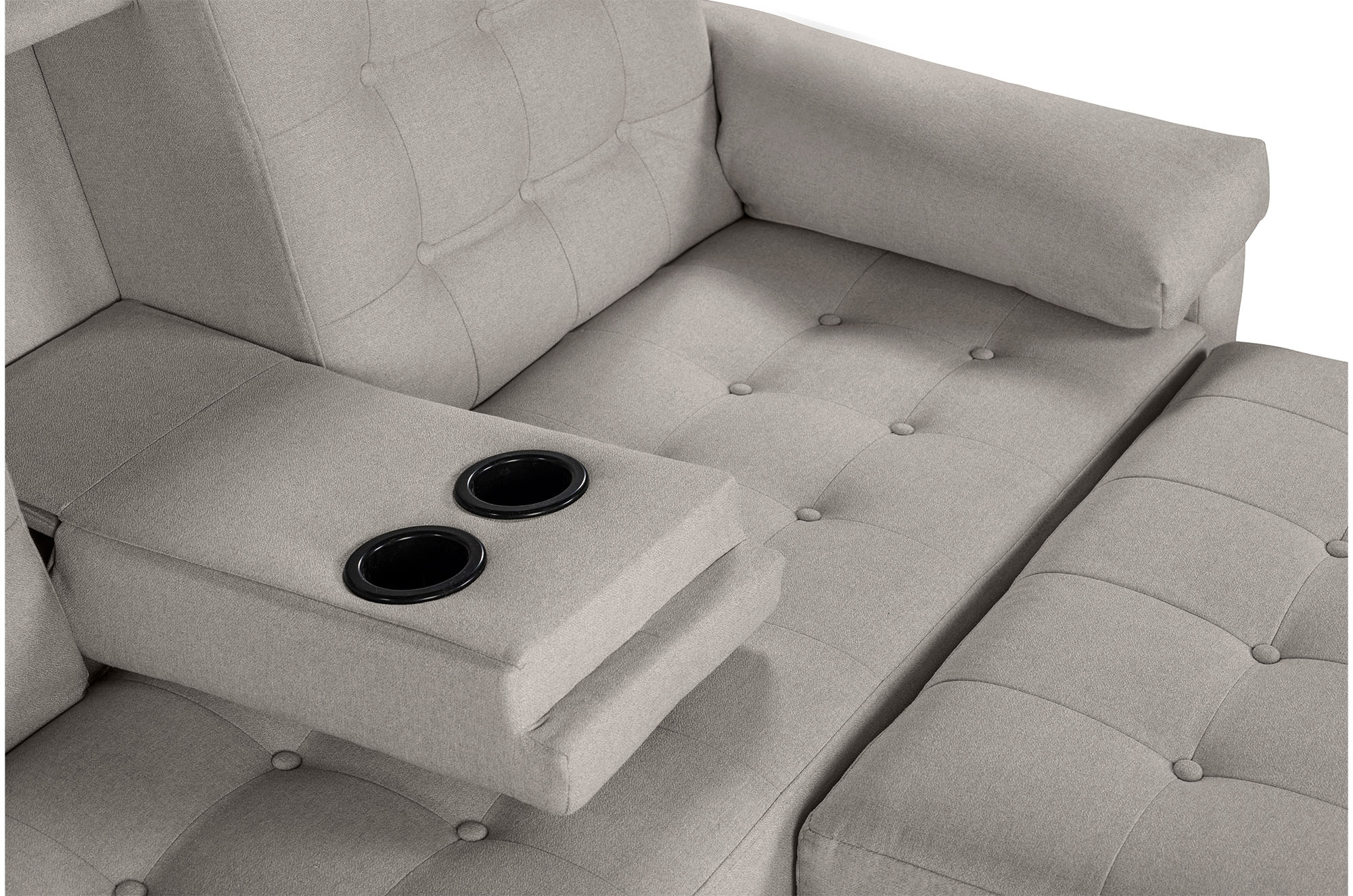 Sala Modular Praia Gris Claro Makora Essentials de lino reversible