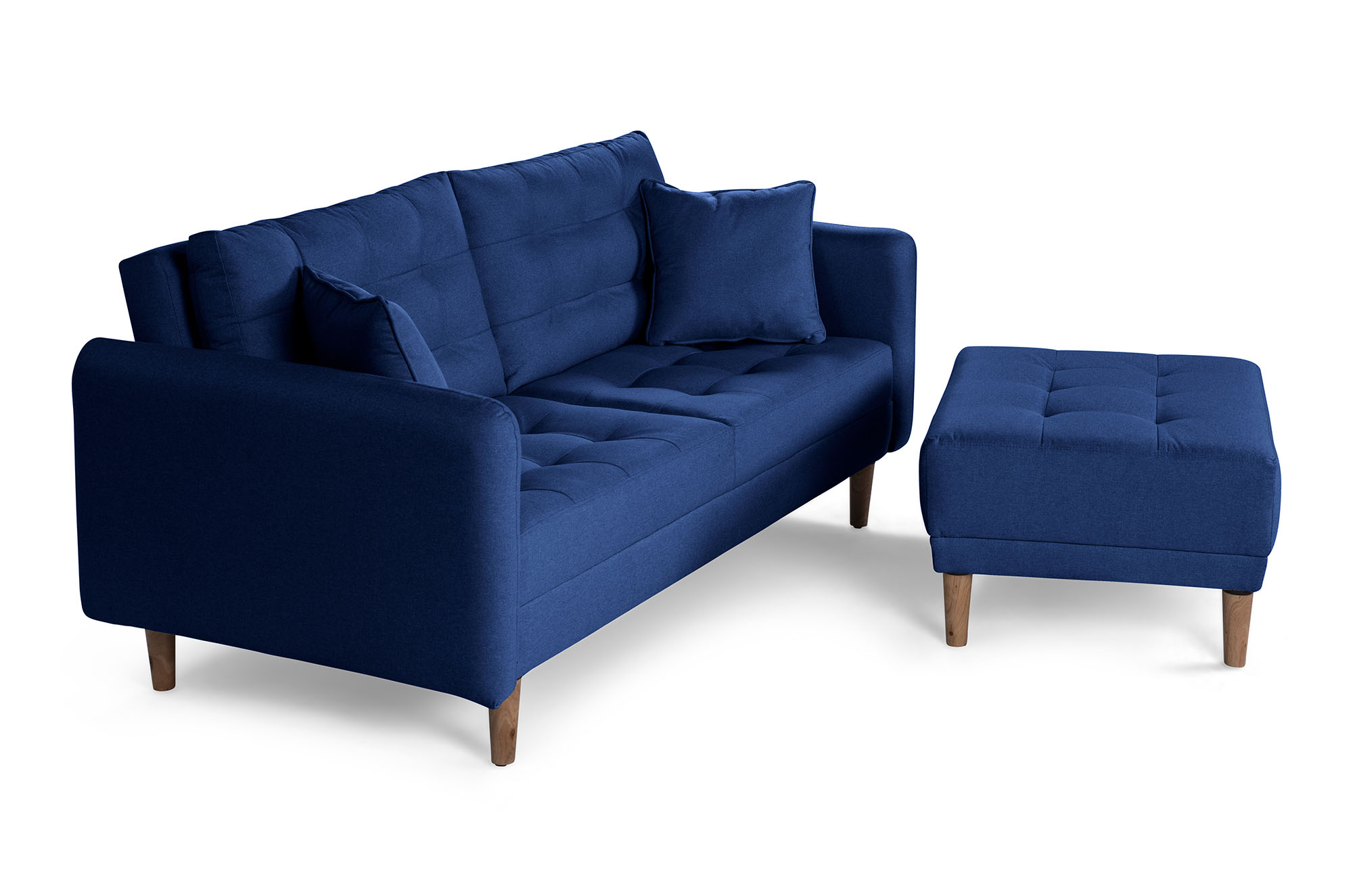 Sala Modular Cinnamon Azul Makora Essentials de lino reversible