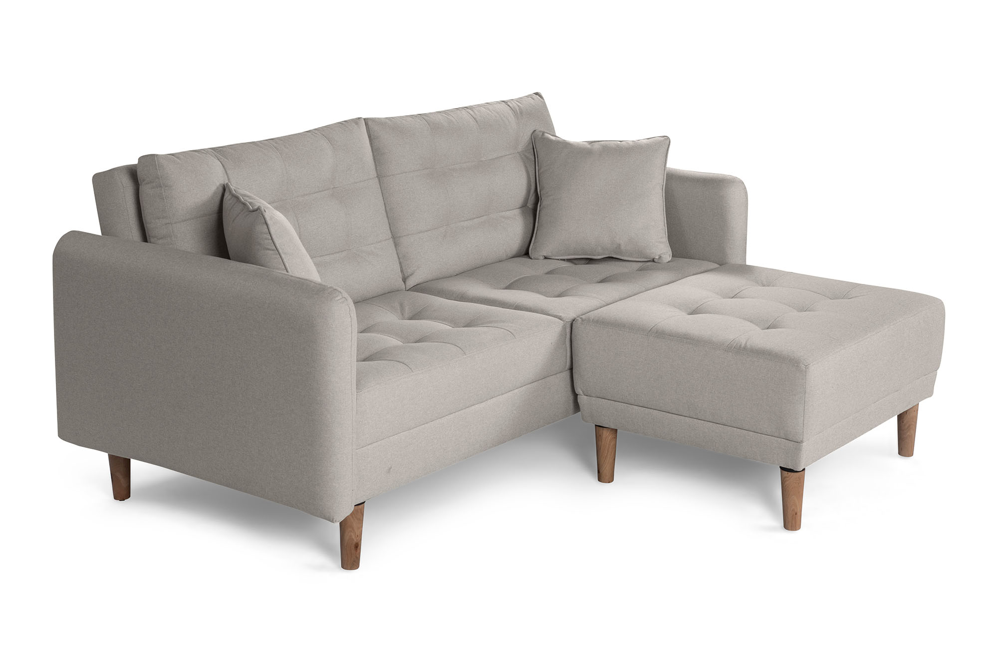 Sala Modular Cinnamon Gris Claro Makora Essentials de lino reversible
