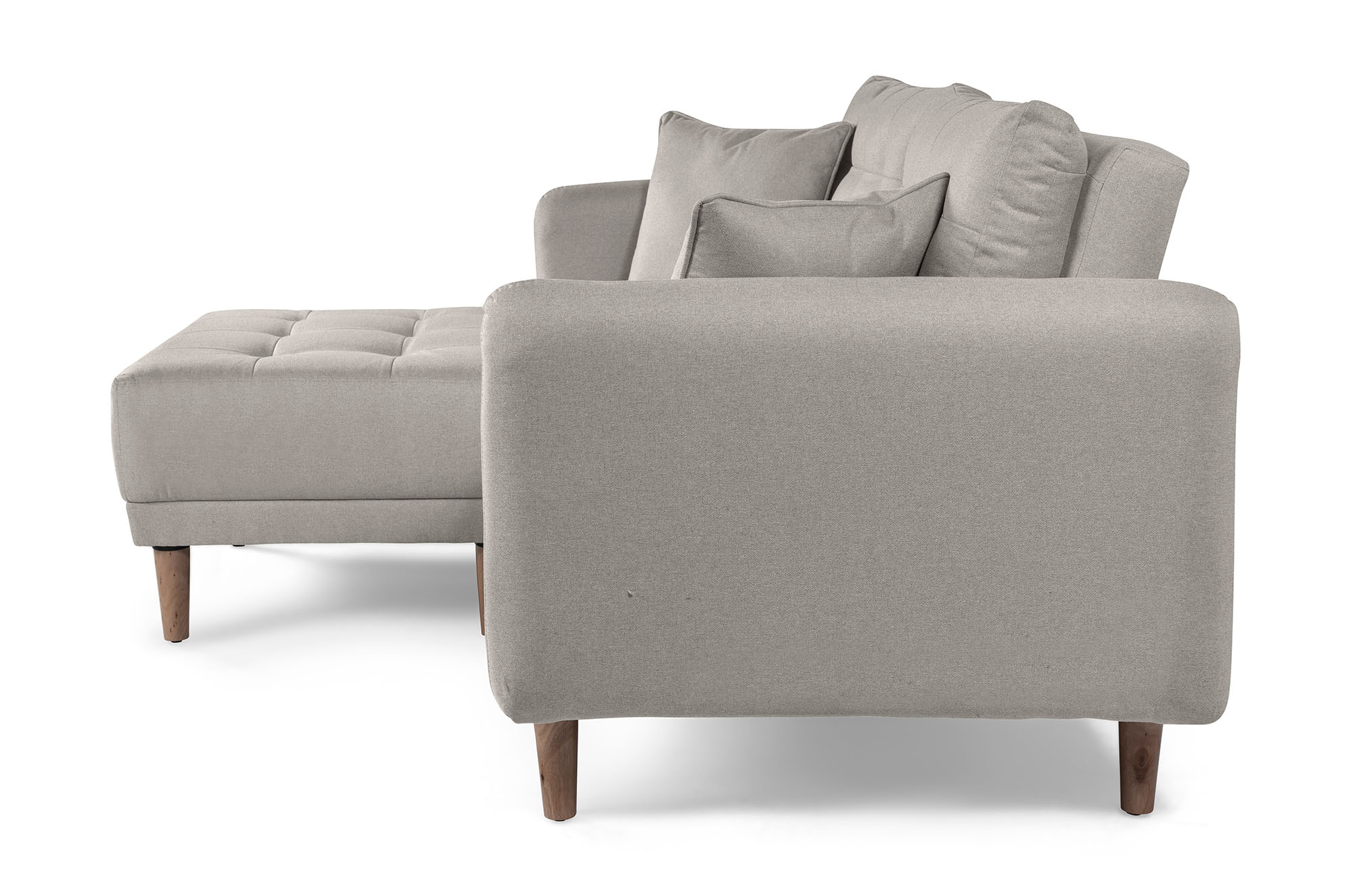 Sala Modular Cinnamon Gris Claro Makora Essentials de lino reversible