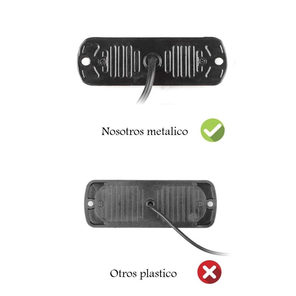 Luz estroboscópica roja advertencia coche camión moto barra de luz intermitente 12V 4 Led auto.