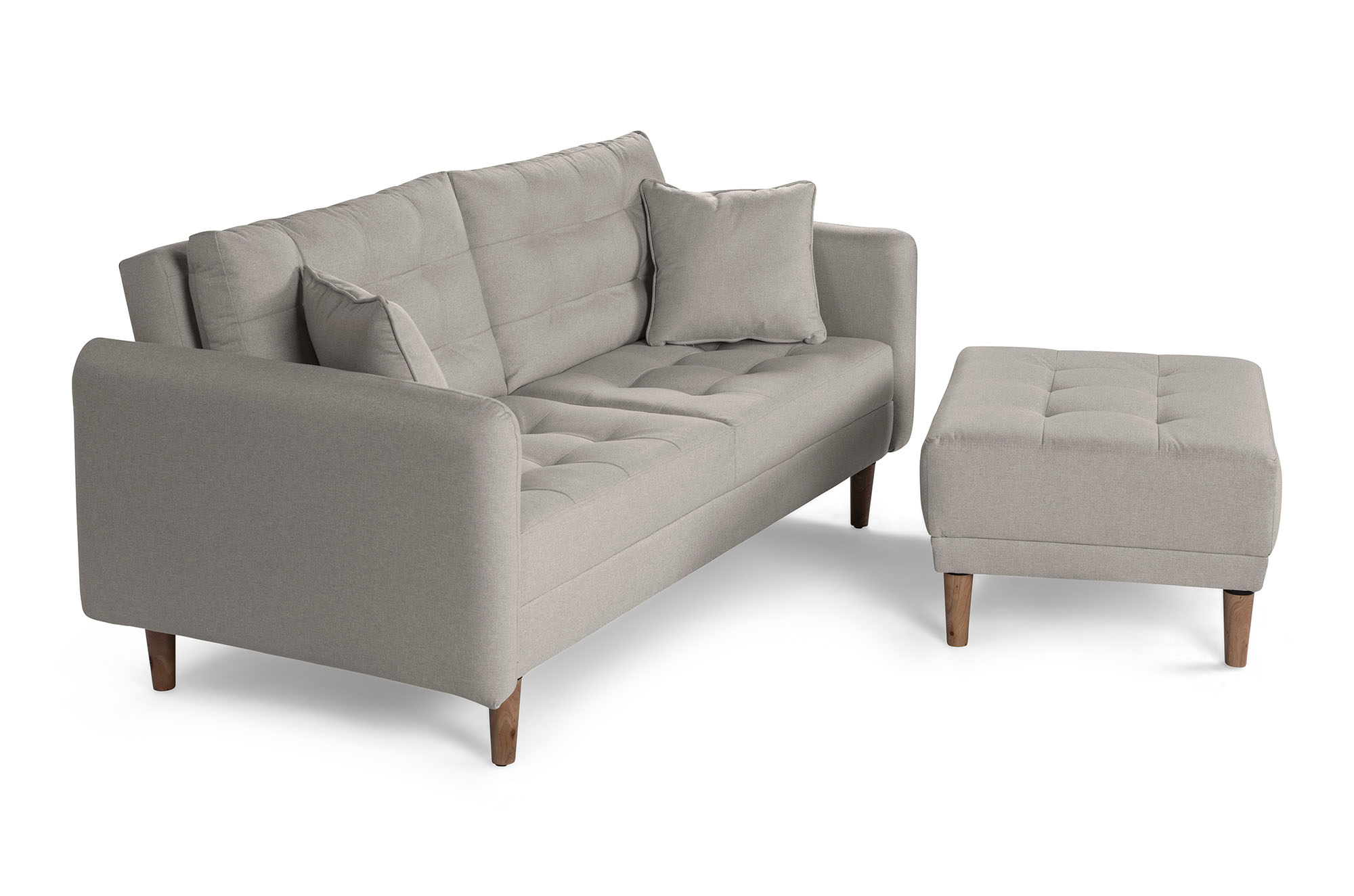 Sala Modular Cinnamon Gris Claro Makora Essentials de lino reversible