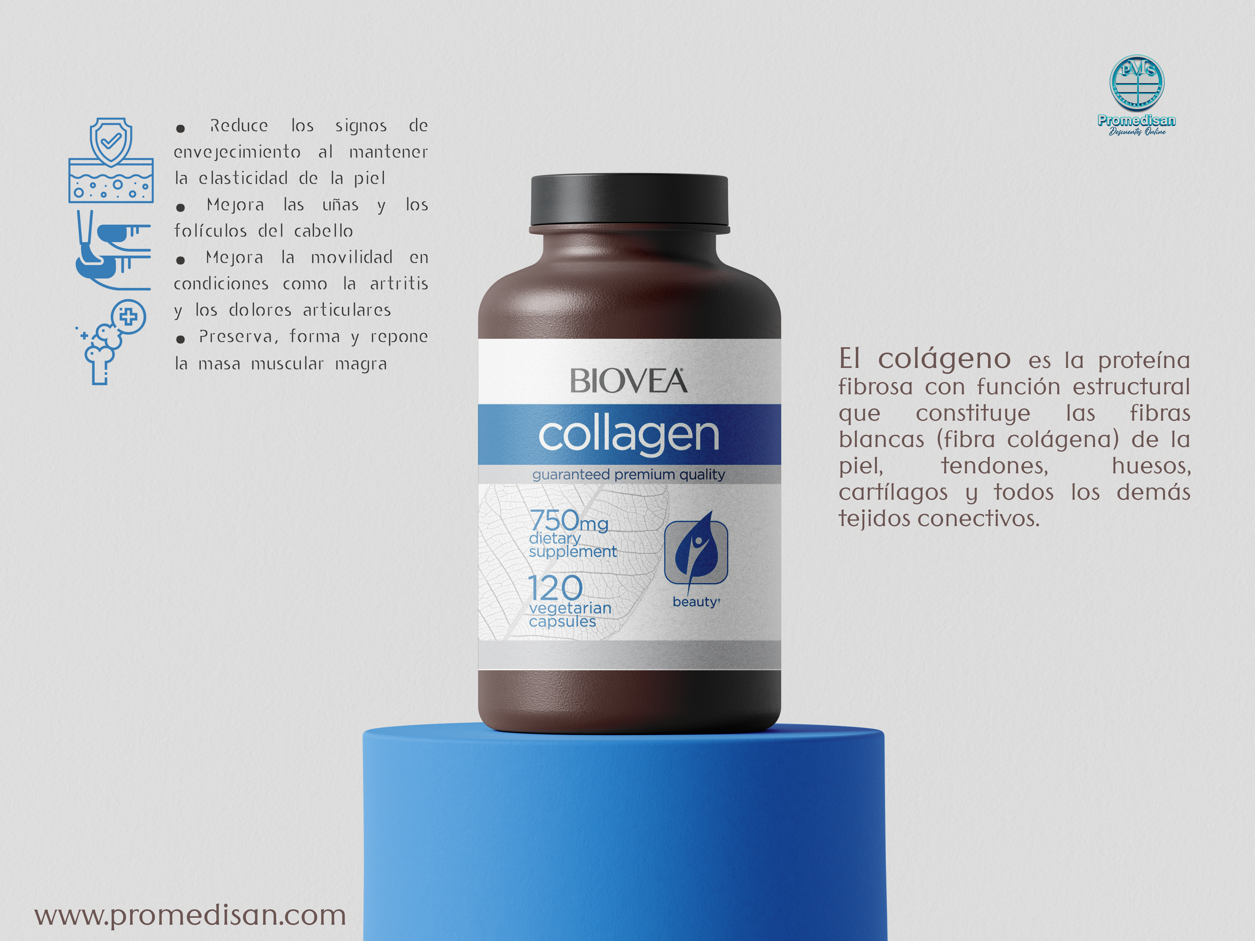 Biovea Colágeno 750mg 120 cápsulas