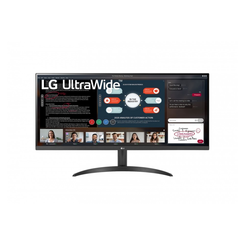 Monitor LG 34WP500-B LED 34, UltraWide Full HD, Ultra Wide, FreeSync, 75Hz, HDMI, Negro.
